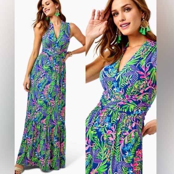 Lilly Pulitzer Dresses & Skirts - Lilly Pulitzer Pearce Maxi Borealis Blue How You Like Me Prowl Large